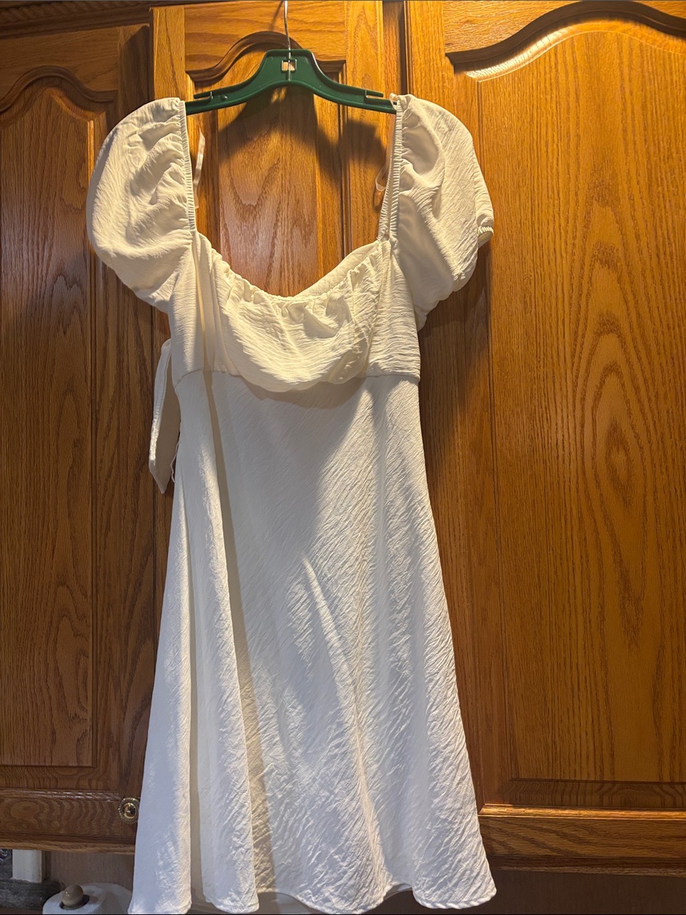 Altar'd State Cream Puff Sleeve Mini Dress